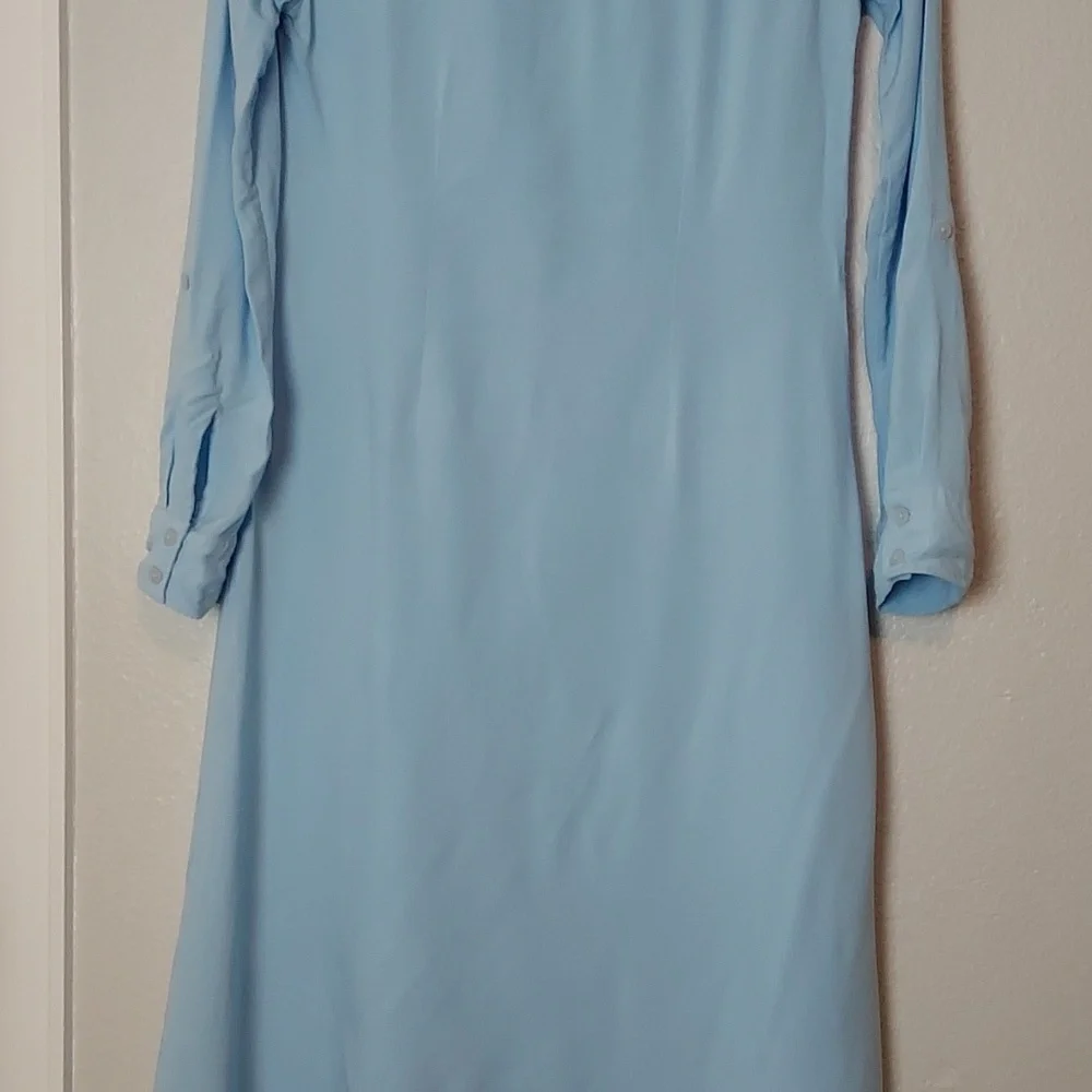 Rachel Parcell Midi Belted Shirt Dress Blue Size 8